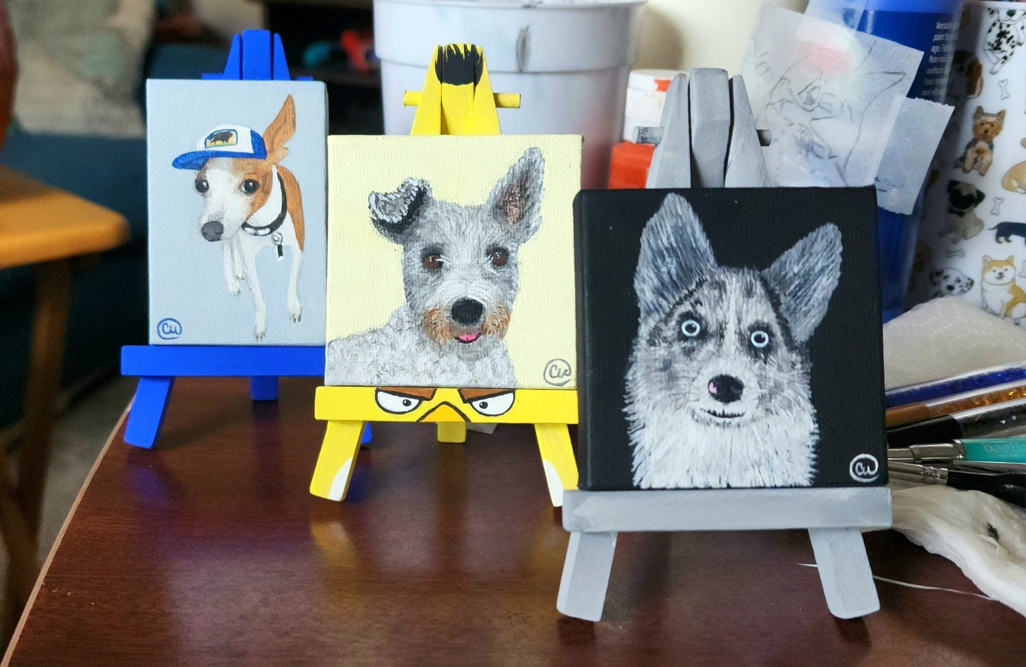 Hand painted Miniature Pet Portrait